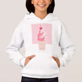 Hoodie de helado rosa estético 01