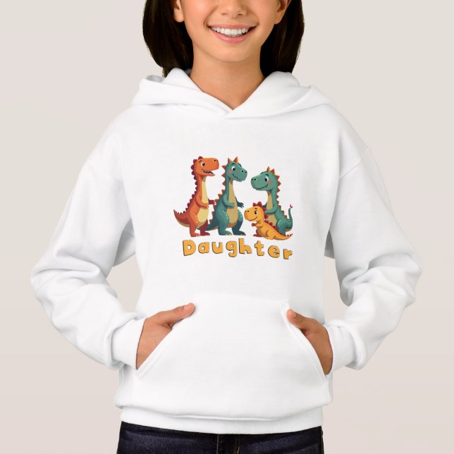 Hoodie de la familia Dinosaur (hija) (Anverso)