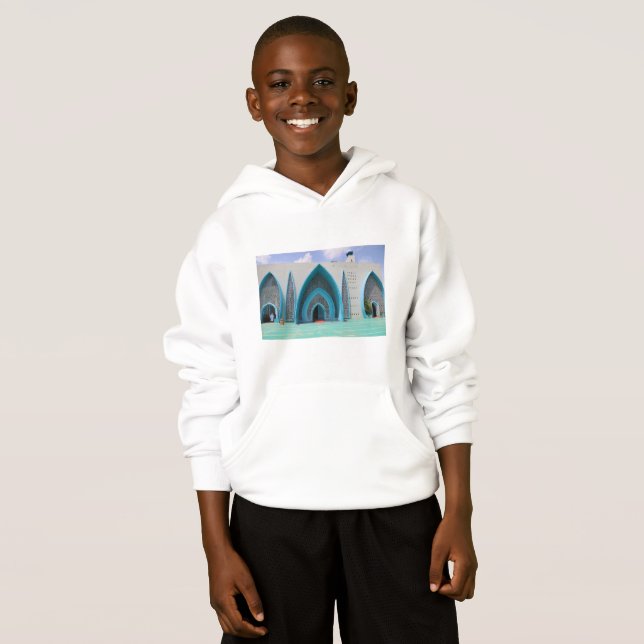 Hoodie de pullover para niños con diseño islámico (Anverso completo)