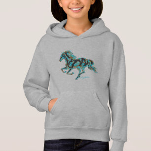 Hoodie de silueta turquesa galopante
