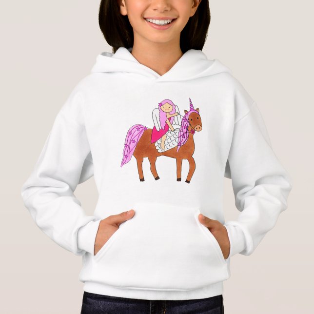Hoodie del Chica Angel Unicorn (Anverso)