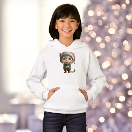 Hoodie del Chica Elf de Navidades gatos inocentes