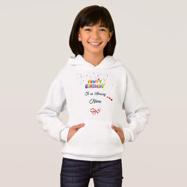 Hoodie gráfico personalizado - El regalo de cumple (Anverso completo)