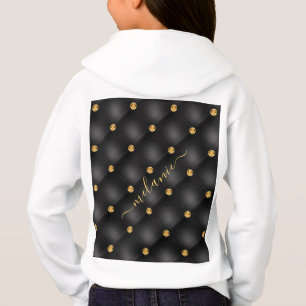 Hoodie negro y dorado con nombre personalizado