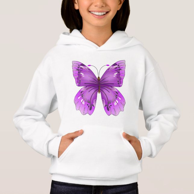 Hoodie Pullover del Chica - Mariposa (Anverso)