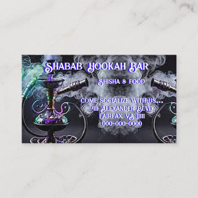 Hookah Bar Standard, tarjeta de visita de 3,5" x 2 (Anverso)