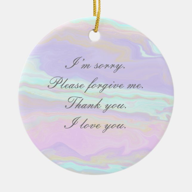 Hooponopono Reflexiones Ornamento cerámico (Frente)