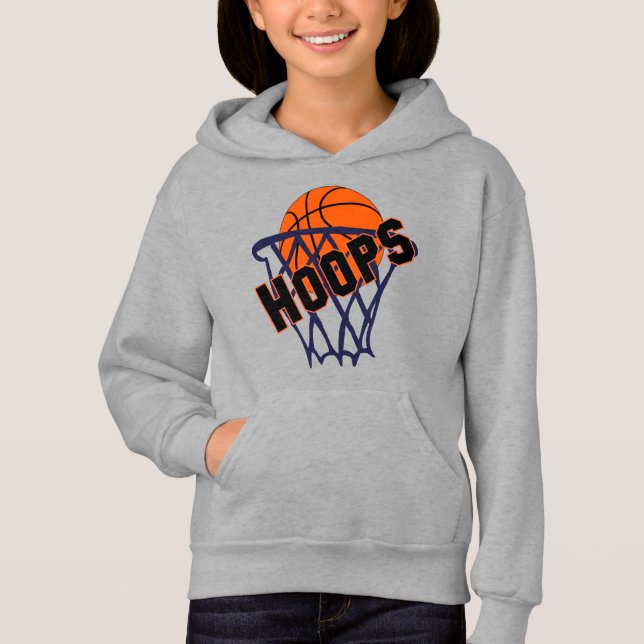 Hoops Basketball y Chicas de la red Hoodie (Anverso)