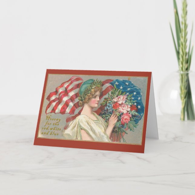 Hooray para las tarjetas blancas y azules rojas (Anverso)