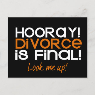 ¡HOORAY! Tarjetas de la invitación del divorcio
