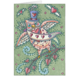HOOTS N' HEARTS OWL VALENTINE'S DAY NOTE CARD