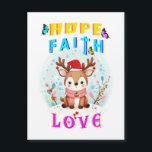 Hope Faith Love<br><div class="desc">Hope Faith Love. Tarjeta magnética de 4, 25" x 5, 6". La temporada de los Navidades está aquí de nuevo y la gente está ocupada con sus preparativos para una cena de Navidades porque los Navidades son un momento para reuniones familiares, lazos familiares y renovar amistades. Así que prepárense para...</div>