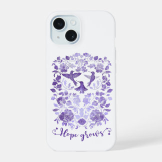 Hope Grows – Lavender Linocut Bird Inspirational