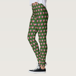 Hope Love Hearts Art Navidades Holiday Leggings