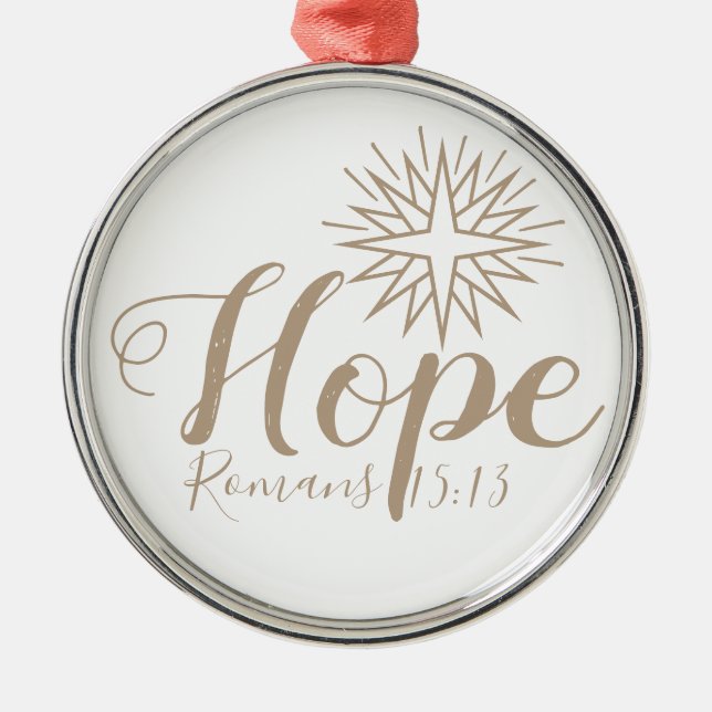 Hope Romans 15:13 Ornamento de Navidad (Frente)