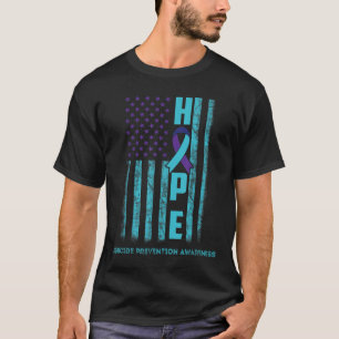 Hope Usa Flag Suicidio Conciencia Camisa Cinta Men