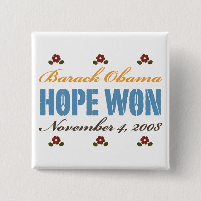 Hope Won Botón Obama (Anverso)