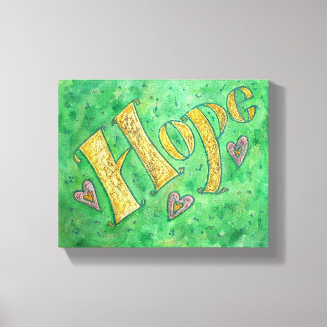 Hope Word Art Pintar Arte De Lienzo Envuelto (Anverso)