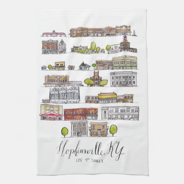 Hopkinsville, toalla de cocina KY (Vertical)