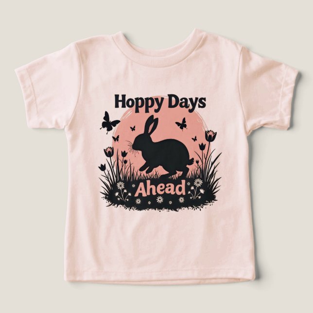 Hoppy Days Ahead Cute Easter Bunny Spring Rabbit (Diseño delantero )