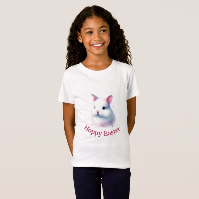 Hoppy Easter Bunny | Camiseta para niños rosados (Anverso completo)