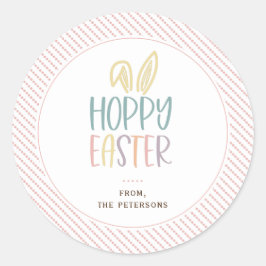 Hoppy Easter Bunny Ears Classic Round Pegatina
