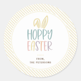 Hoppy Easter Bunny Ears Classic Round Pegatina