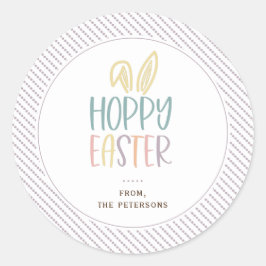 Hoppy Easter Bunny Ears Classic Round Pegatina
