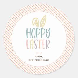 Hoppy Easter Bunny Ears Classic Round Pegatina