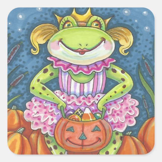 HOPPY HALLOWEB PEGATINAS DE FROG SHEET Square (Anverso)