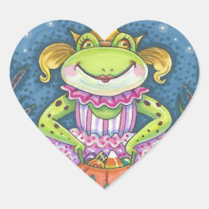HOPPY HALLOWEEN FROG PEGATINAS SHEET Heart