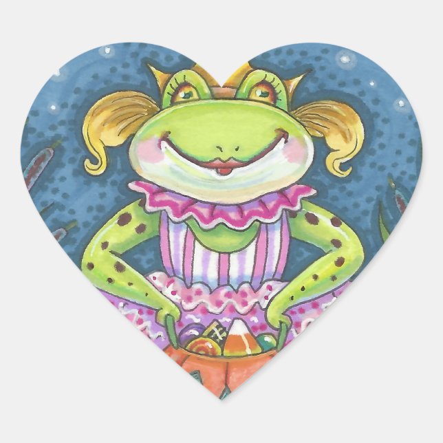 HOPPY HALLOWEEN FROG PEGATINAS SHEET Heart (Anverso)