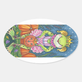 HOPPY HALLOWEEN FROG PEGATINAS SHEET Oval