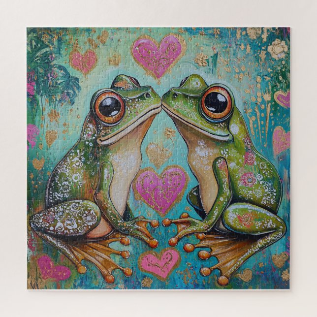 Hoppy Love- Rompecabezas Romántico de Rana Caprich (Vertical)