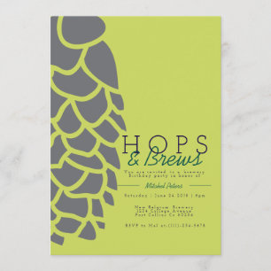 Hops & Brews   Invitación de Fiesta de cervecería