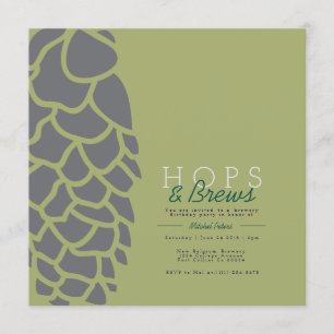 Hops & Brews   Invitación de Fiesta de cervecería