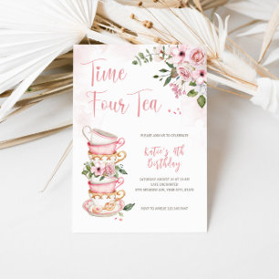 Hora 4 Té 4 Invitación de cumpleaños