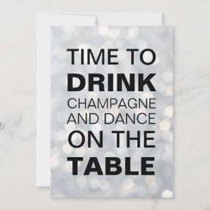 Hora de beber champagne Invitación de cumpleaños p