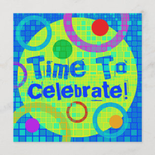 Hora De Celebrar La Invitación Multicolor De La Fi
