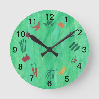 Hora de comer más reloj de pared de las frutas y
