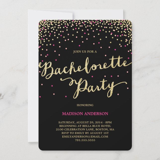 Hora de Fiesta | Invitación a Despedida de Soltera (Anverso)