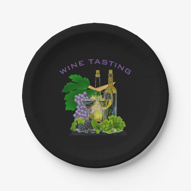 Hora de Fiesta - Plato de Papel para Cata de Vino (Anverso)