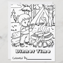 Hora de la cena | Página de Colores de Camping par