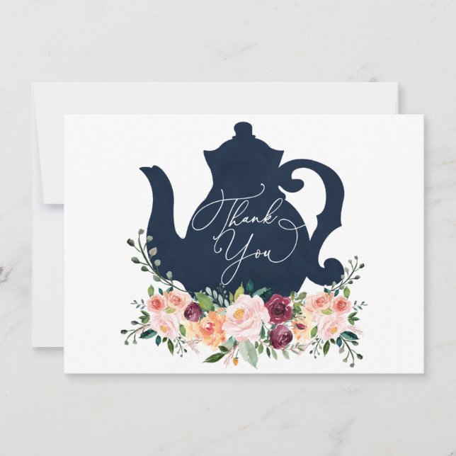 Hora de la ducha de té - Tarjeta de agradecimiento (Anverso)