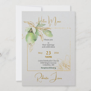 Hora de la invitación a la boda plana de primavera