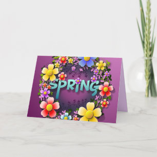 Hora de la tarjeta de saludo de primavera