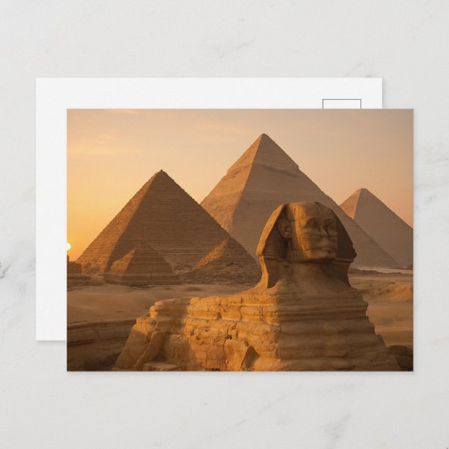 Hora de Oro de las Pirámides de Postales Egipcias (Anverso / Reverso)