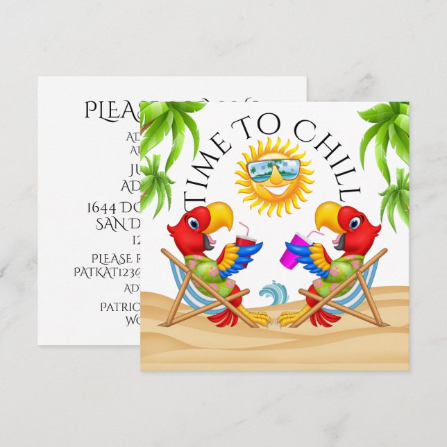 Hora de RELAJAR Invitación (Anverso / Reverso)