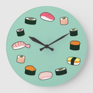 ¡Hora de Sushi! Reloj de pared Funky (Mint)