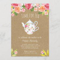 Hora de tomar el té invitación a ducharse bebé